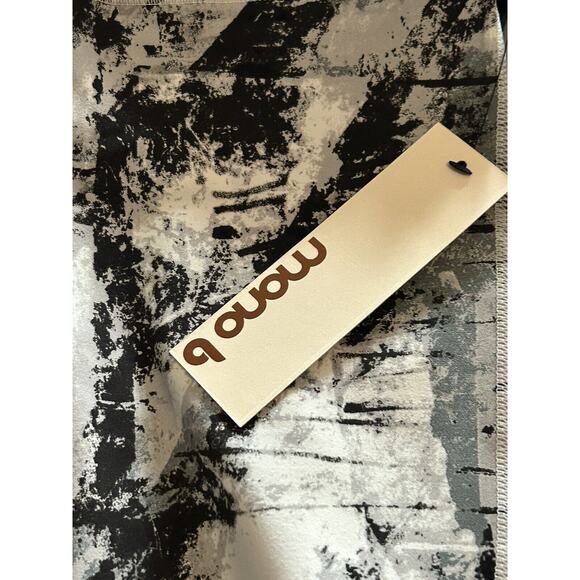 MONO B High Waist Yoga Leggings Pants Black/White Tie Dye Size Small NEW - Picture 3 of 4